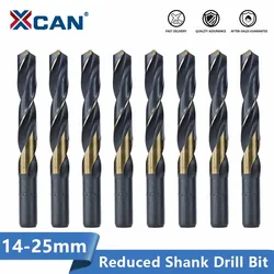 XCAN Reduced Shank Drill Bit 14-25mm Twist Drill Bit HSS Hole Cutter Metal Drill