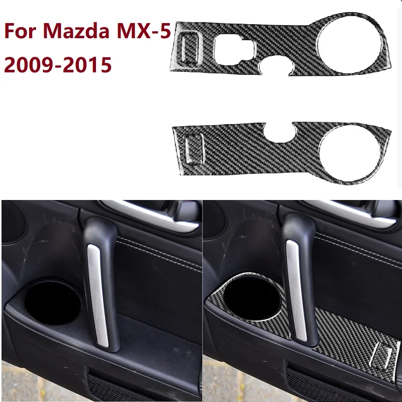 

Carbon Fiber Door Control Panel Armrest Cover Interior Sticker Roadster Fit For Mazda MX-5 Miata 2009-2015 MX5 NC Roadster