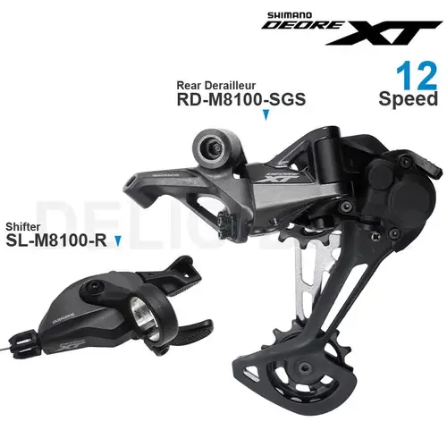 SHIMANO-grupo de 12 velocidades DEORE XT M8100, incluye desviador trasero de RD-M8100-SGS y SL-M8100-R DE CAMBIO DE SL-M8100-IR, piezas originales