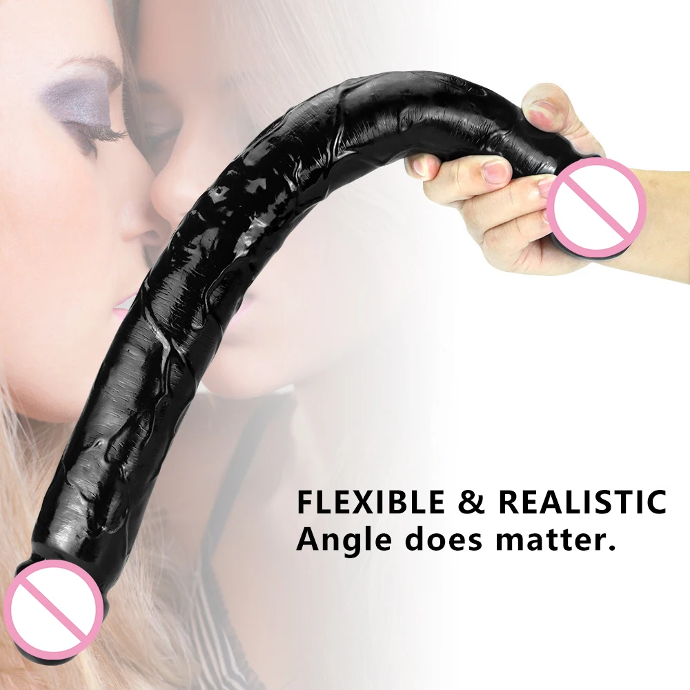 45.5cm Long Double Ended Dildo Sex Toys for Lesbian Realistic Dildos Fake Dick Vaginal Anal Plug Masturbator Flexible Big Penis