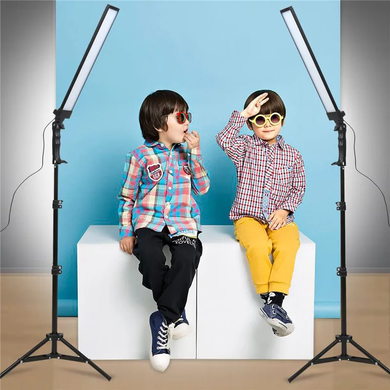 Dimmable LED Studio Lighting Kit, Luz de Vídeo, Handheld Fill Light Com Suporte, 24W, 3200K-5500K Fotográfico