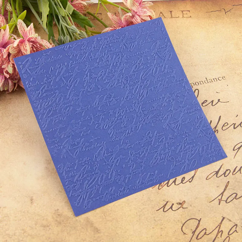 Handwritten text Flower print DIY Plastic Embossing Folders for DIY Scrapbooking Paper Craft/Card Making Decoration Supplies