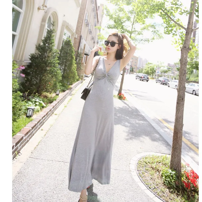 Long Dress Modal nightgowns women cotton Summer Sexy sleevesless women sleepwear sleep dress ночная рубашка Casual Outdoor