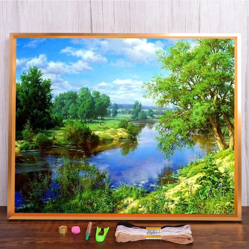 Landscape Nature Printed 11CT Cross Stitch DIY Embroidery Kit DMC Threads Craft Handicraft Handmade Knitting   Different