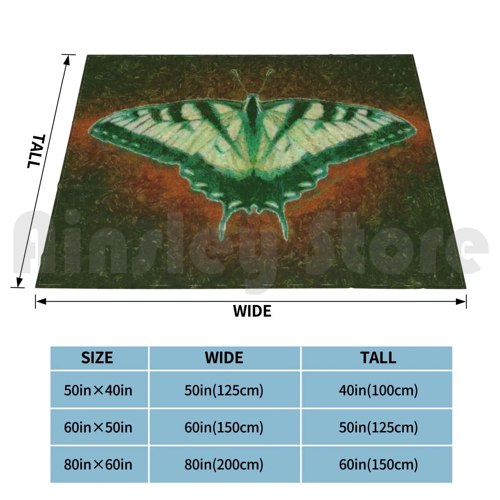 Treasure Blanket Fashion Custom Butterflies Papilio Glaucus Animal Wildlife Tiger Swallowtail Insect Insects Bug Green