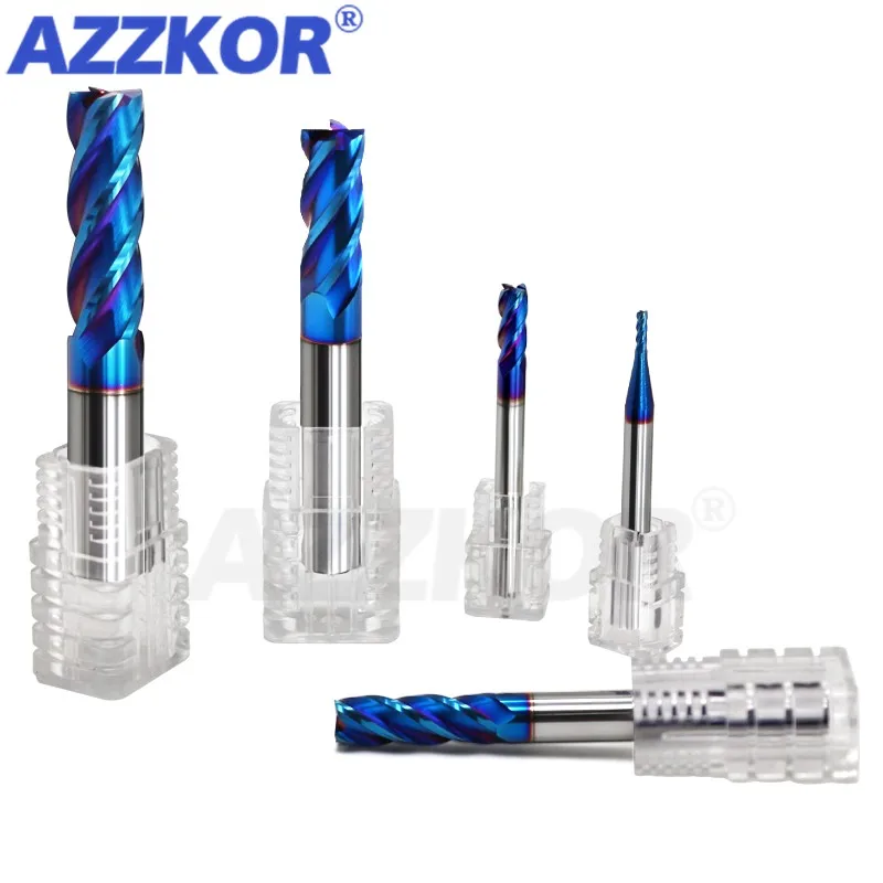 Milling Cutter Alloy Coating Tungsten Steel Tool Cnc Maching Hrc70 End Mill Azzkor Top  Milling Cutter Kit Milling Machine Tools