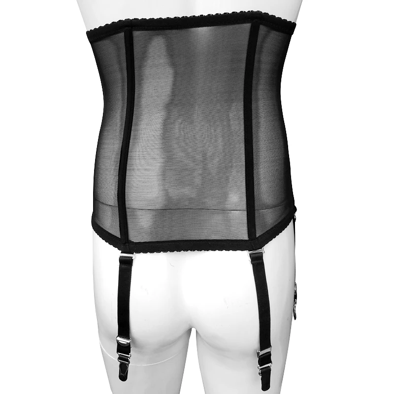 Sexy Sissy Lace Corsets And Bustiers With Stocking Suspenders Mens Shapewear Slimming Belt Body Shaper Fitness Corset Sheath