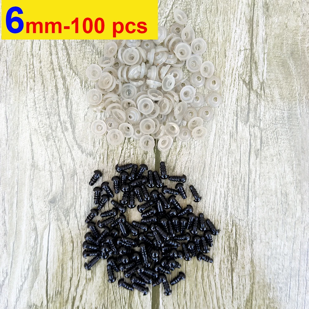 Variant: 6mm-100pcs-Black-opp