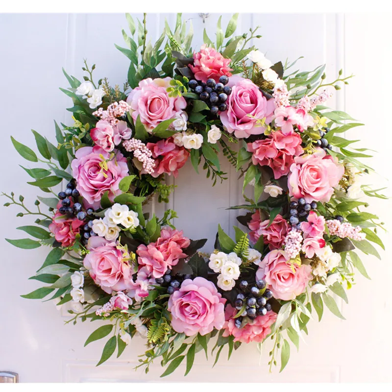 Accessoires de photographie pour nouveau-né, couronne de fleurs simulées, séance photo de bébé, décoration de mariage à la maison, 50cm