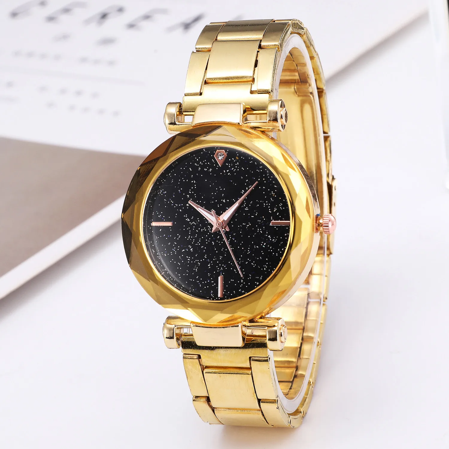 

Fashionable casual women's watch WOKAI sky star gold star series alloy steel strip male watch wholesale watches men and women