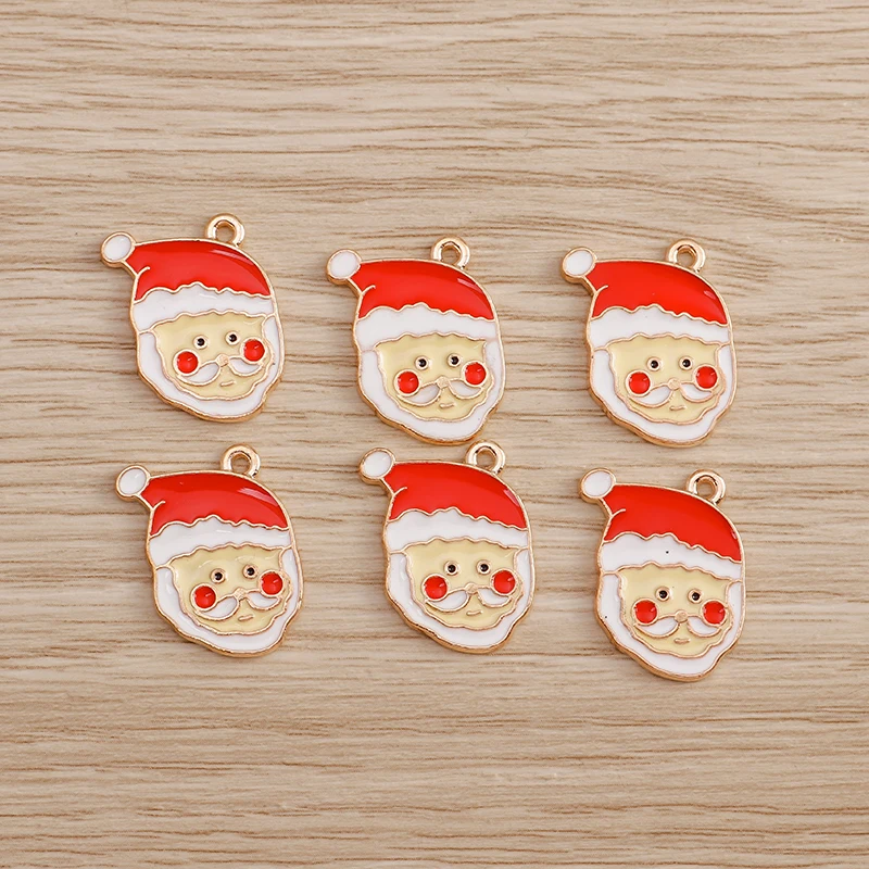 10 stücke Mix Emaille Weihnachten Charms für Schmuck Machen Santa Claus Baum Handschuhe Charms Anhänger für DIY Halsketten Ohrringe Geschenke – Detail 18