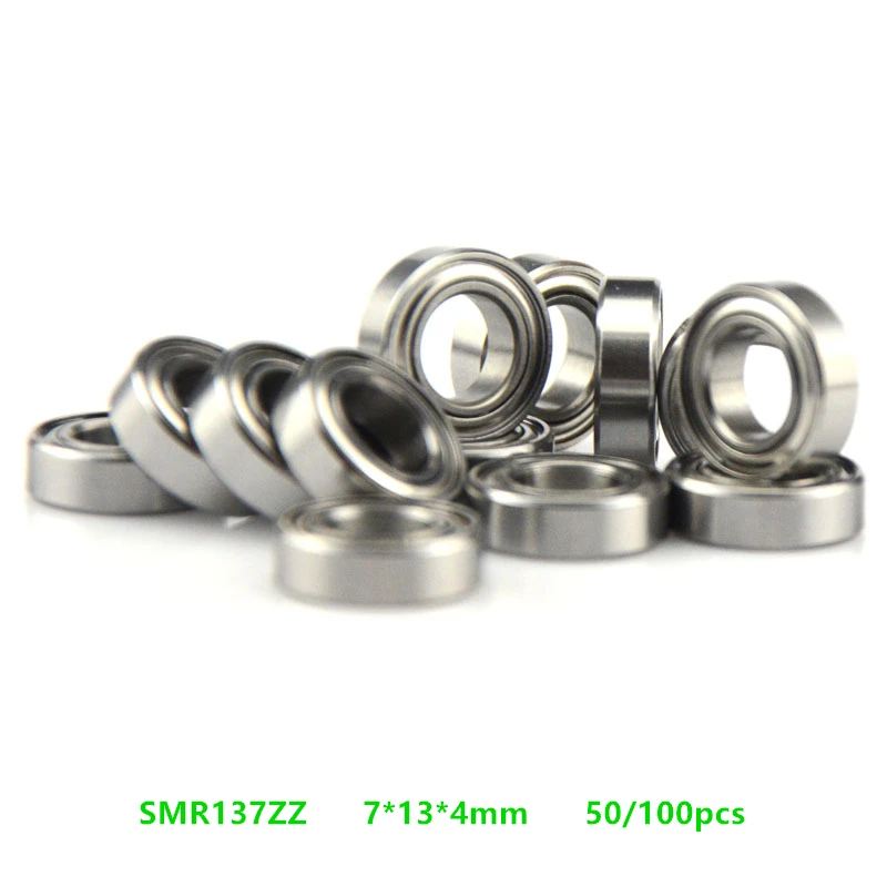 50/100pcs ABEC-5 SMR137ZZ SMR137 ZZ Stainless steel ball bearing Miniature bearing 7x13x4 mm Deep Groove Ball Bearing 7*13*4mm