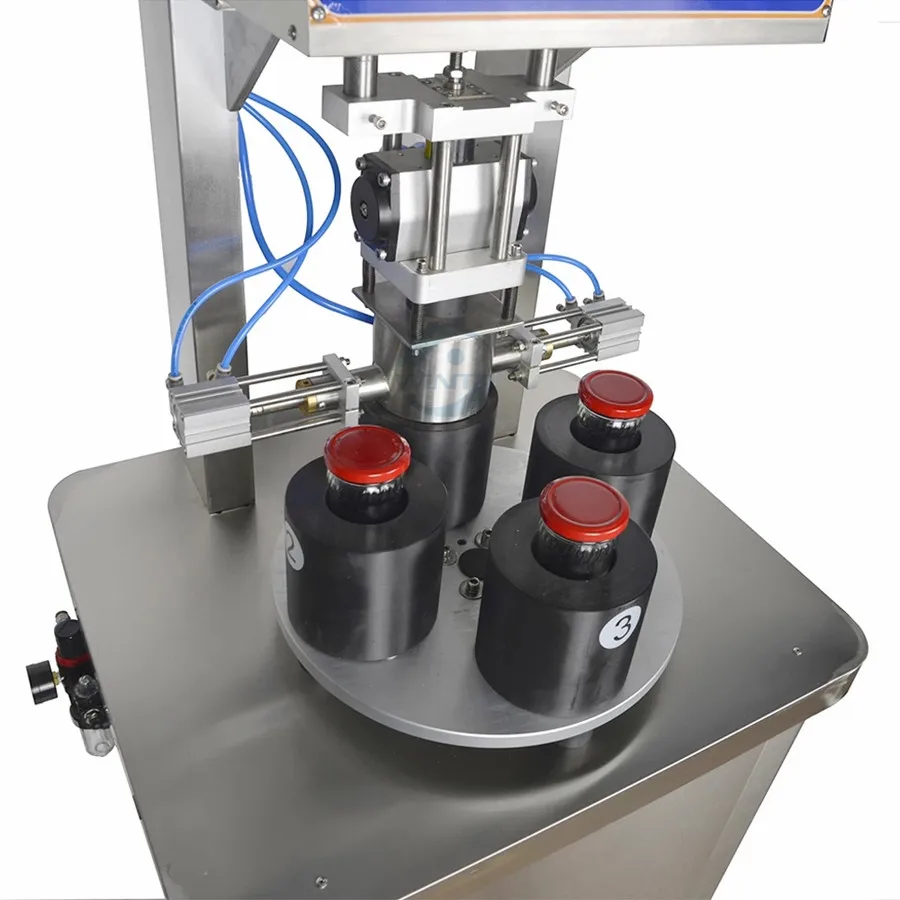 Полуавтоматические пневматические машины для вакуумной укупорки стеклянных бутылок, откручивающие стеклянные банки, крышки, герметик для пищевого соуса чили