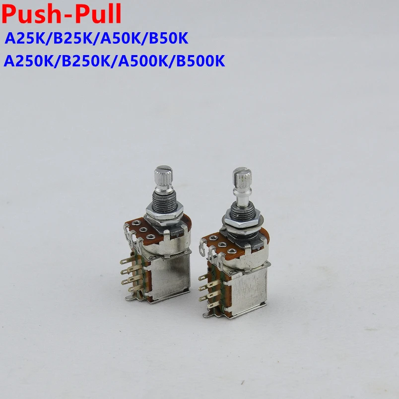 【Made in Korea】1 Piece Alpha  Push Pull  Potentiometer(POT)  For Electric Guitar Bass  25K/B50K/250K/500K Guitar Accessories