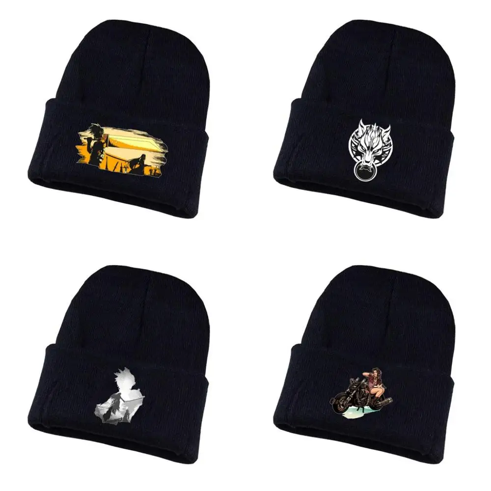 

Winter warm hat anime Final Fantasy Knitted hat hat Unisex Print Cotton hat teenagers winter Knitted Cap Beanies Cap