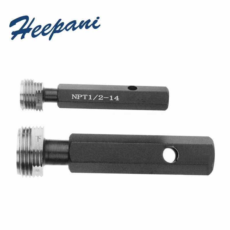 NPT Thread Plug Gauge NPT1/8, 1/4, 3/8, 1/2, 3/4, 1 Inch Tapered Pipe GO NOGO Round Taper Plain Screw Plug Gauge