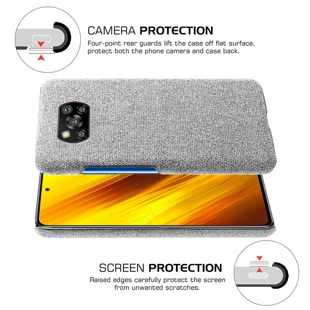 Poco X3 Pro NFC 2020 M3 PocoX3 X 3 Case Slim Soft-Touch Fabric + Hard PC Cover For Xiaomi Poco X3 Pro M3 Poco X3 Cover X 3 PRO