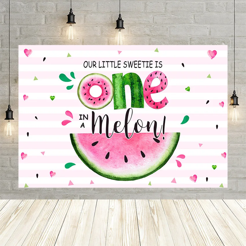 

Mehofond Vinyl Watermelon Backdrop Summer Fruit Newborn Baby Girl 1st Birthday Party Decor Photography Background Shoot Props