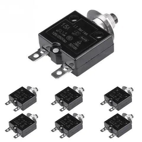 AC 125/250V 10A/15A/20A Manual Reset Thermal Switch Circuit Breaker Over Current Overload Protector Car Accessories