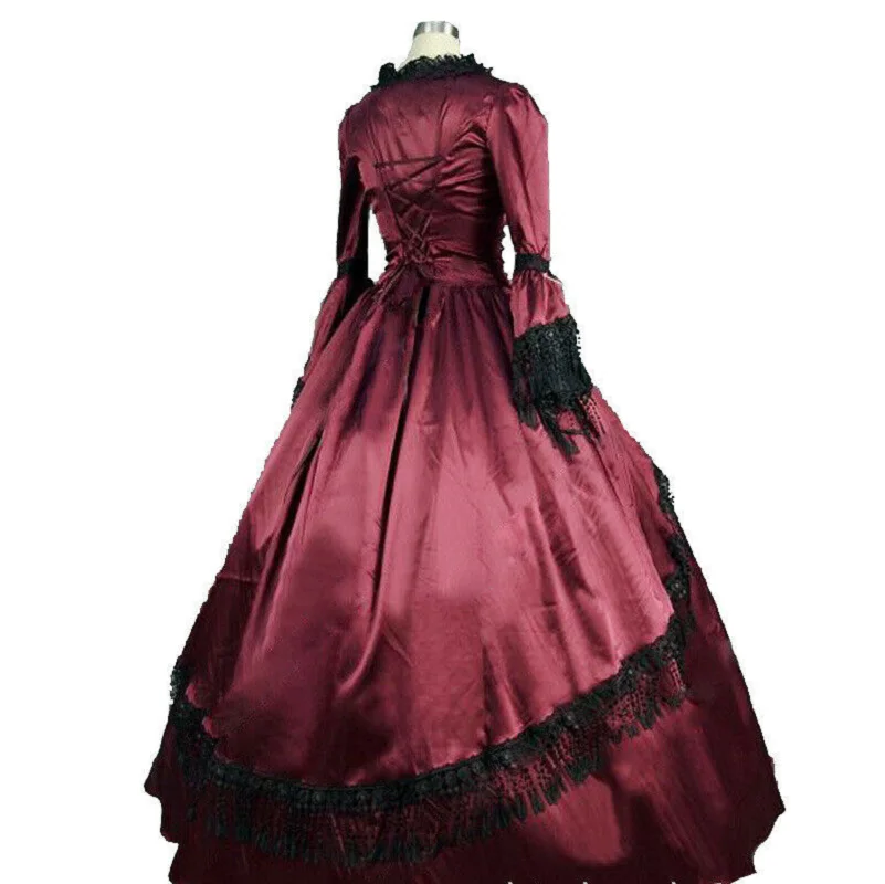 Hot wine red court dress ball Gothic costume role play costume customization