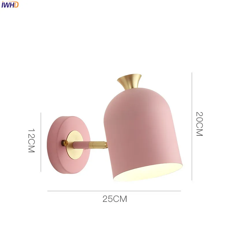 IWHD الشمال نمط أدى الجدار أضواء تركيبات غرفة نوم الحمام درج مرآة ضوء الحديثة بسيط مصباح الجدار الشمعدان الإنارة Wandlamp