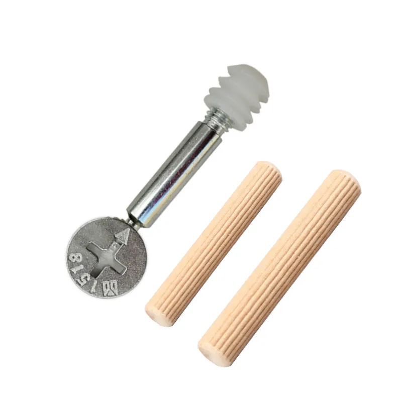 100pcs Wood Dowel Pins and 20pc Wheel Nut Connector Fixer Screw for Wood Splicing Fastenning Furniture Connection