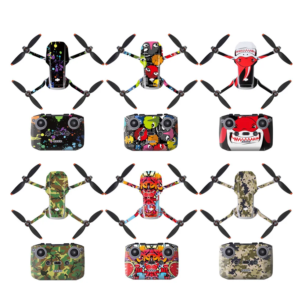 for DJI Mini 2/Mini 2 SE Camera Drone Decals PVC Stickers Protective Film Scratch-proof Decals Skin Accessories for DJI Mini 2