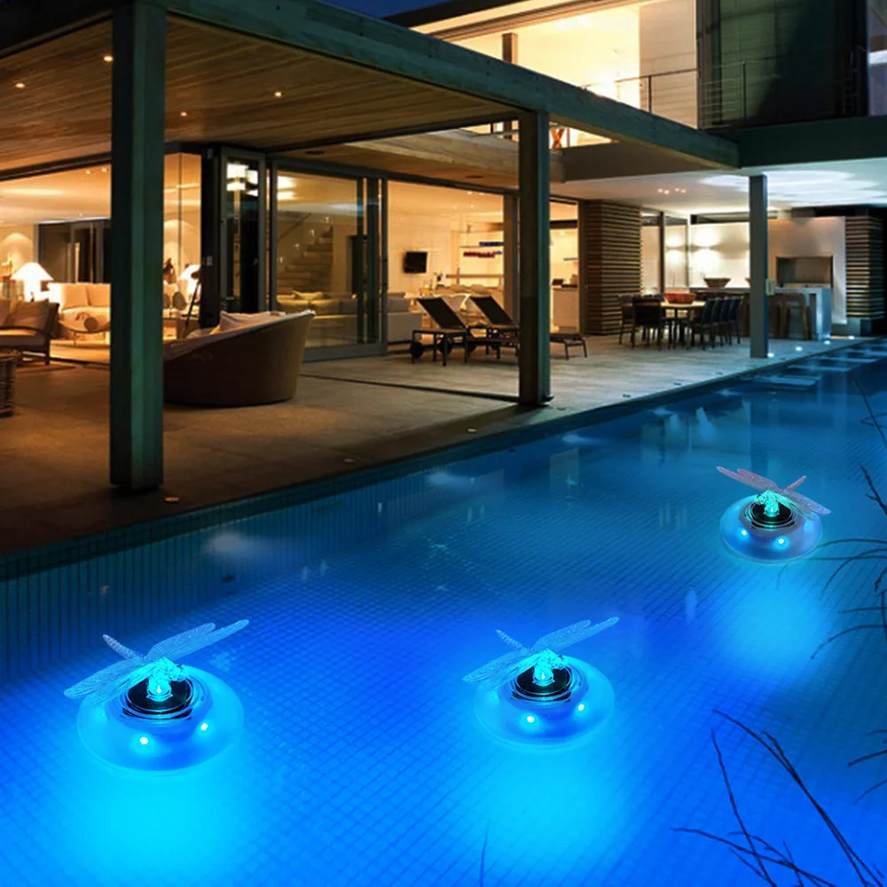 LED Insect Light Dimmable Light Insect Solar Waterproof Swimming Pool Orb Lamp with Remote 7 Colors 4 Modes Insect Night Light