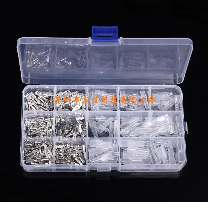 Box 2.8/6.3/4.8 inserted spring + insert + 30 sets of sheath cold-press terminal male female plug connector