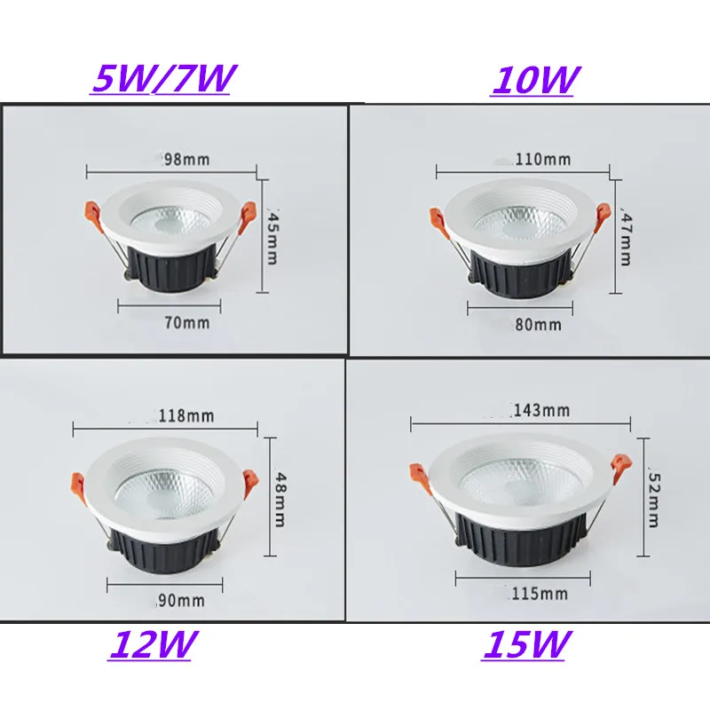 LED ceiling downlight COB spotlight 5W7W10W12W15W clothing store engineering embedded commercial photo