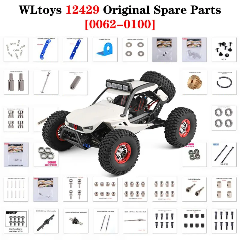 12429 Original Parts 0062-0100 Wltoys 12428 12427 12423 RC Car Spare Part Bearing/Screw/Differential/Nut/Light/Gasket/Shaft/Cup