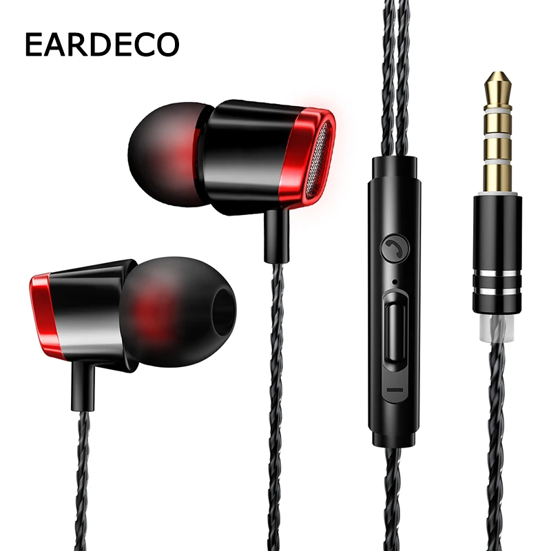 

EARDECO 3.5mm Wired Headphones Bass In Ear Wired Earphone Earbuds Stereo Phone Sport Earphone Headphone Headset With Microphone