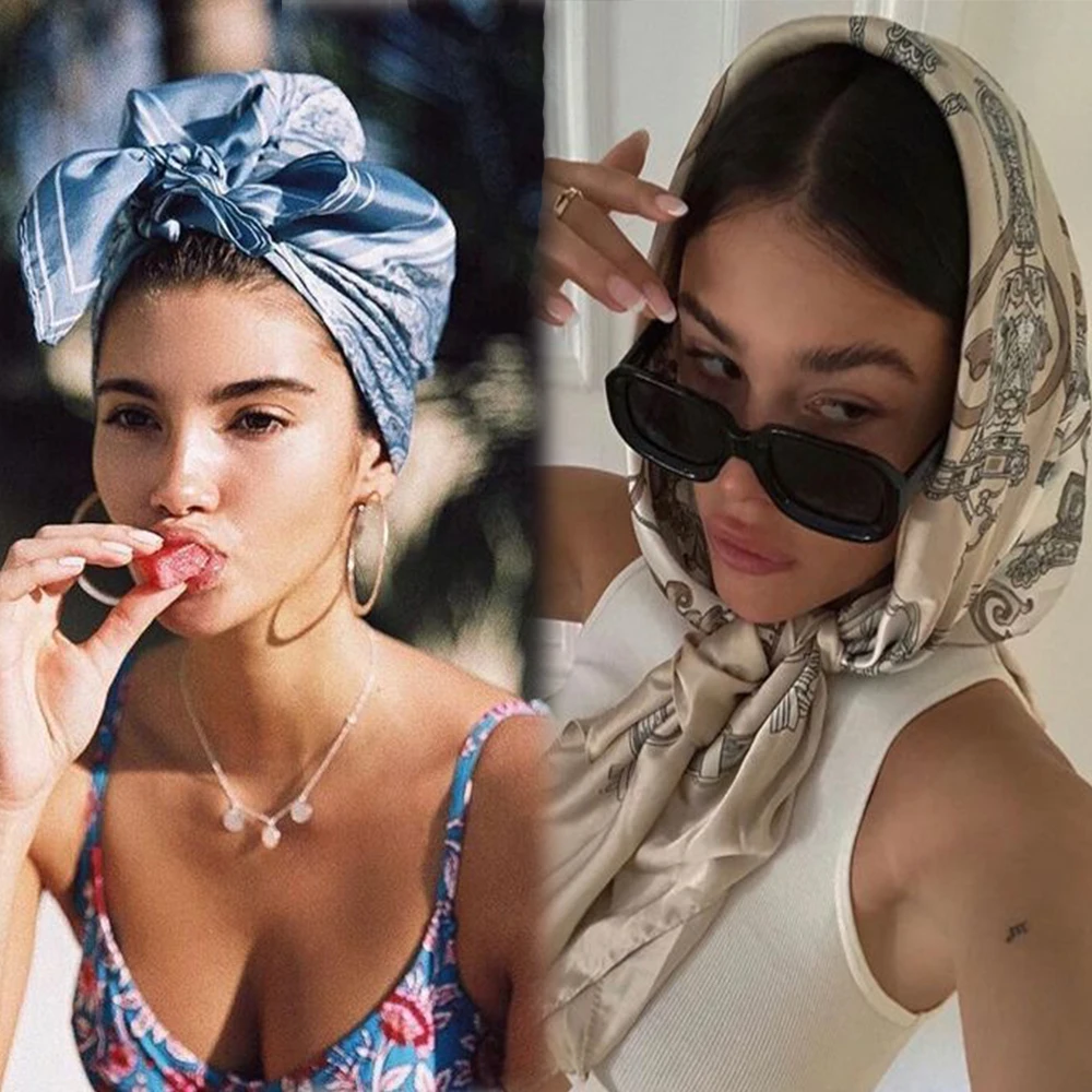 Cotton Hair Bandanas Set 2PCS Tassel Floral Headbands for Women Girls HAIMEIKANG 2PCS Hair Bandanas for Women Floral Hair Scarf  main image 4