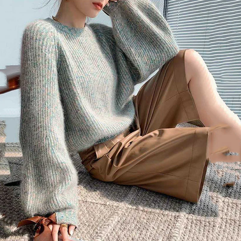 2022 Spring loose Sweet  Knitting Sweater Loose Fit Round Neck Long Sleeve Women Pullovers New Fashion Korean Japan Style Autumn