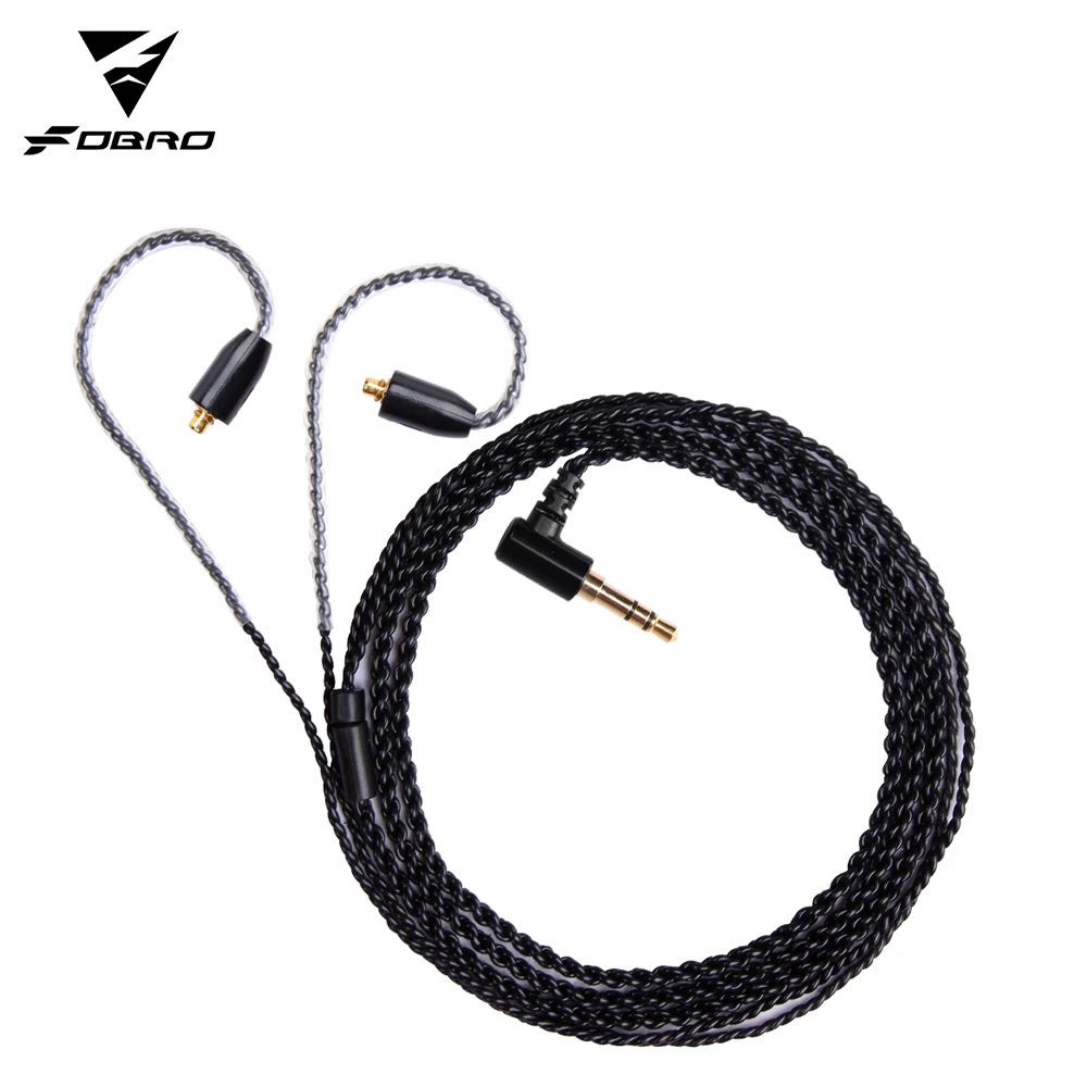 FDBRO 10pcs 3.5mm Upgrade OFC Silver Plating Wire Earphone Wire 0.78mm 2Pin Cable MMCX IE80 Headphone Cable IM A2DC Headset Wire