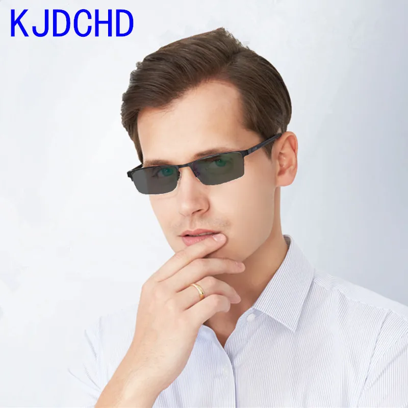 

2020 newly designed photochromic reading glasses men and women half frame titanium alloy with diopter reading glasses