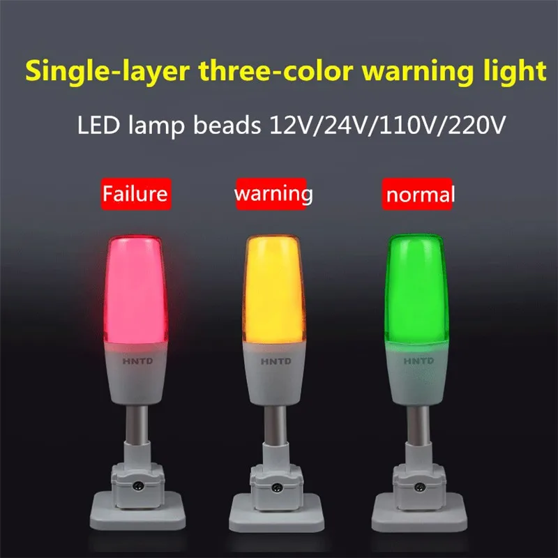 

Led 3 Color In 1 Layer Indicator Lamp 24V Warning Light Workshop Machine Signal Buzzer Alarm Caution Safety Foldable Tower Lamp