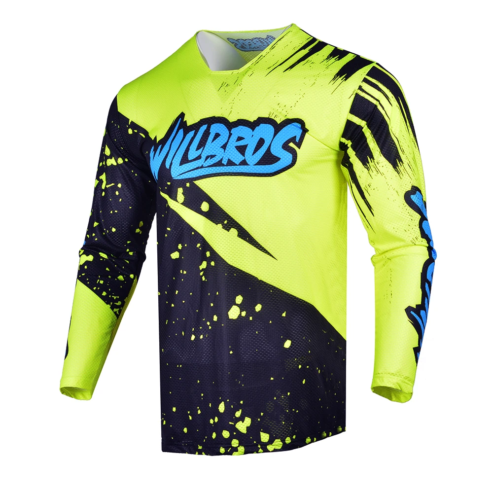 Willbros-Camisola Masculina de Motocross, Corrida BMX, Manga Comprida, Enduro, T-Shirt Off-Road, Bicicleta de Montanha, Roupas Moto