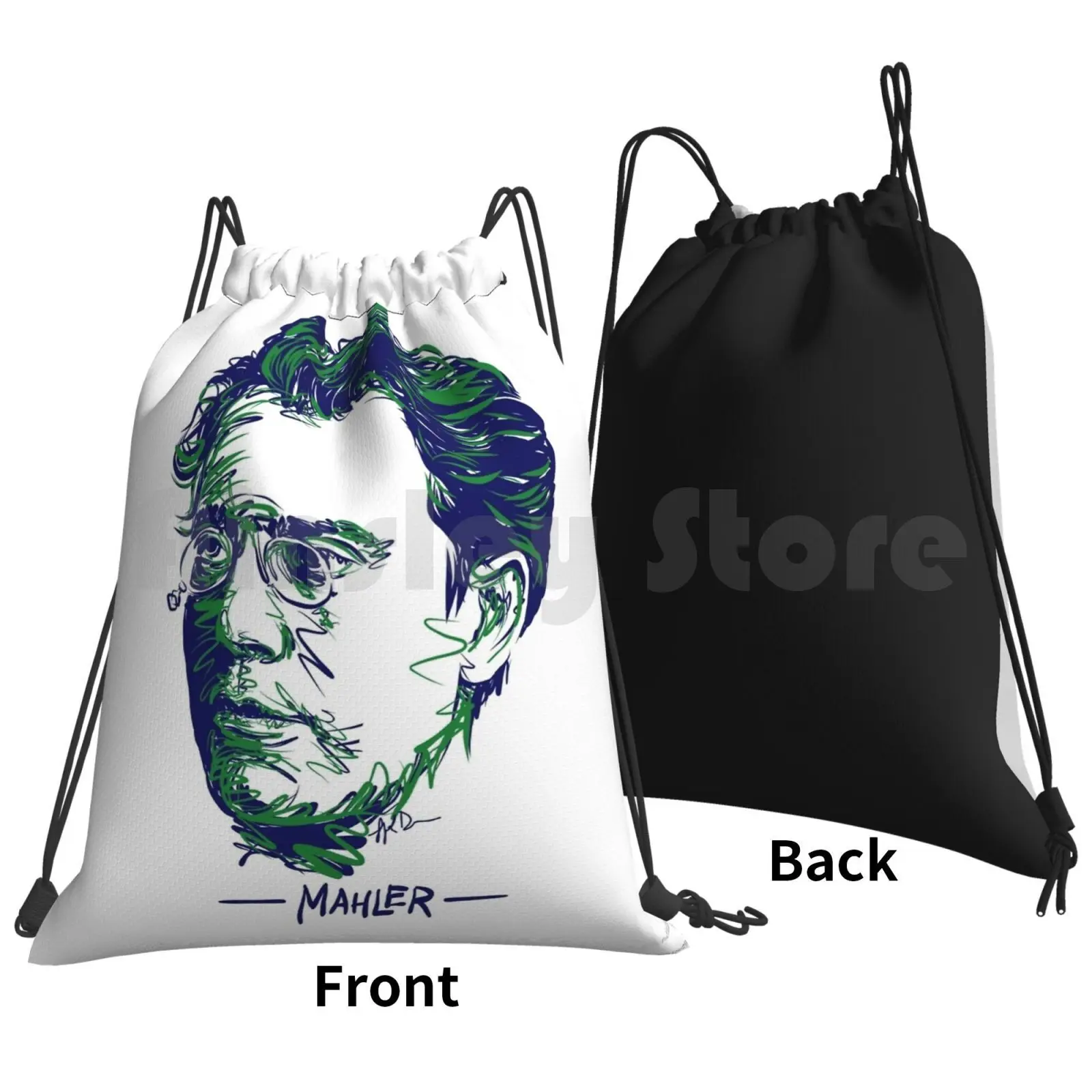 Gustav Mahler Backpack Drawstring Bags Gym Bag Waterproof Gustav Mahler Composer Romantic Classical Music Orchestra