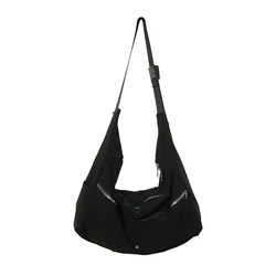 Bolsa de Ombro de Nylon para Unisex, Grande Capacidade, Lazer ou Viagem, Estilo Sul Coreano, Embalagem Sólida, Alta Qualidade, Marca de Moda