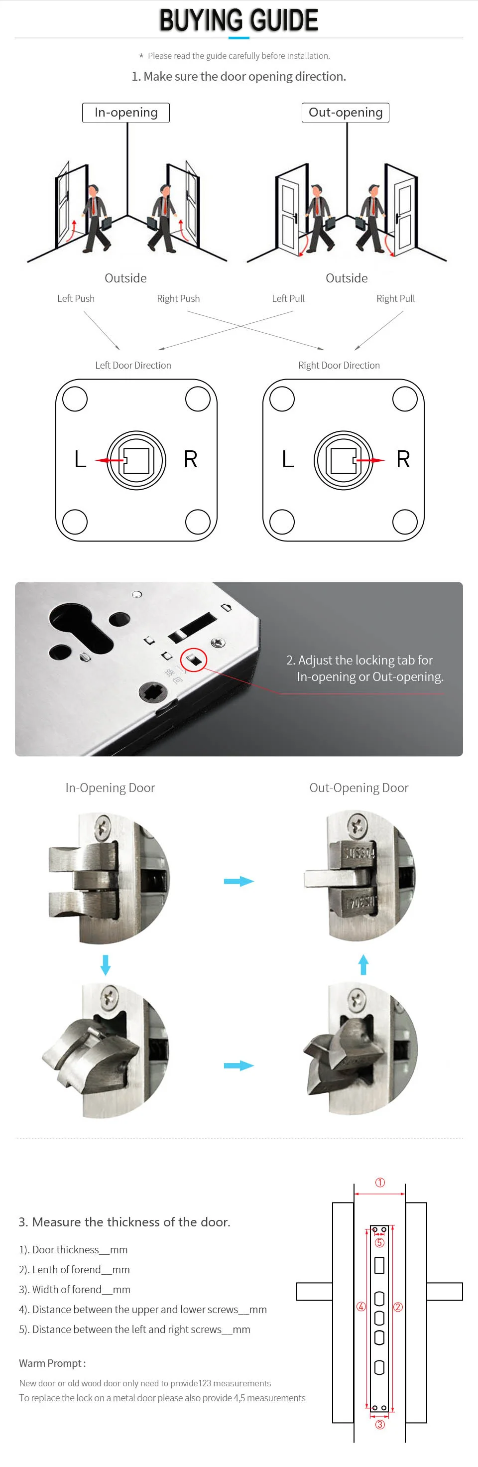 XSDTS Electronic Smart Door Lock With Biometric Fingerprint Smart Card Password Key Unlock USB Tuya APP Emergency Charge Lock