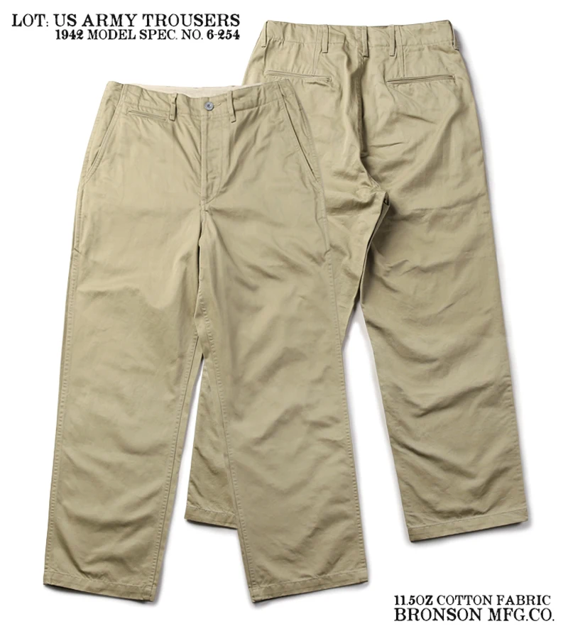 Rugged Bronson WW2 1942 US Army Military Chinos Vintage Men's