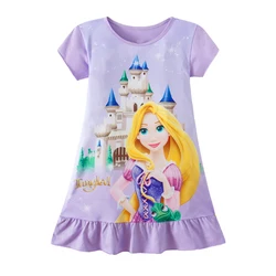 Pijamas de Rapunzel de sirena y ELSA para niñas, ropa de dormir de algodón para el hogar, novedad de 2024