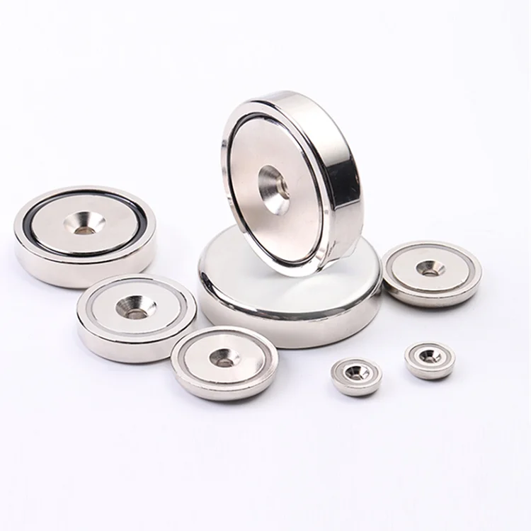 D16 D20 D32 mm neodymium magnetic material cup pot magnet with countersunk hole permanent magnetic chuck for sale