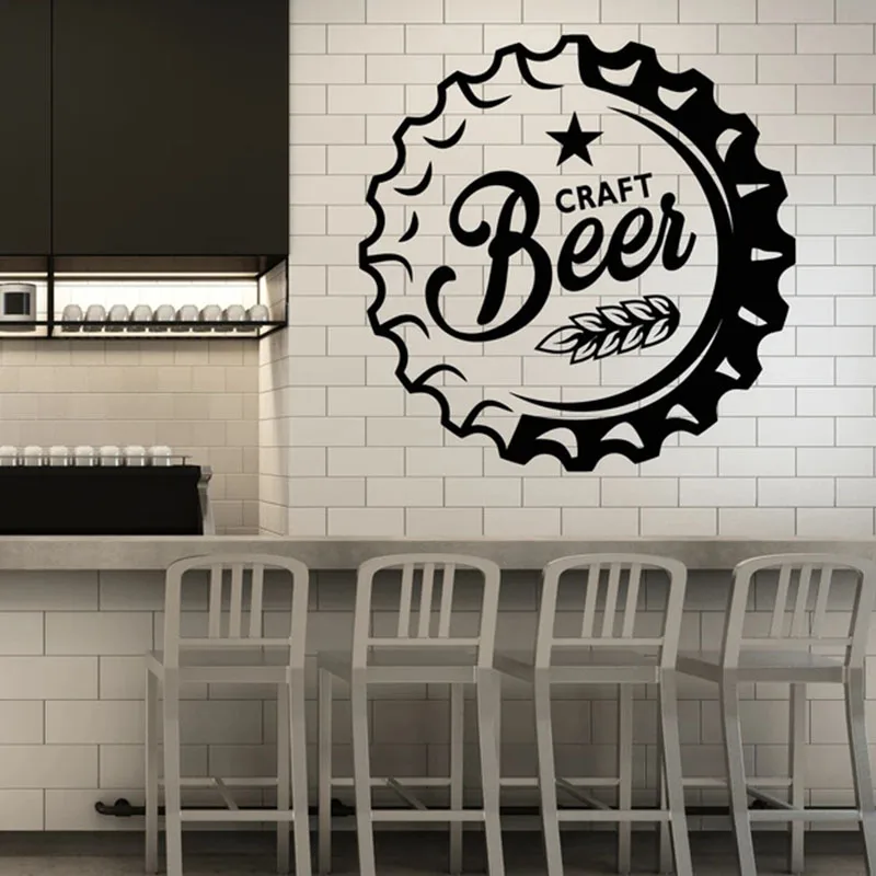 Drinking Alcohol Bar Pub Craft Beer Wall Sticker House Interior Decor Art Logo Door Window Vinyl Removable Wallpaper Poster