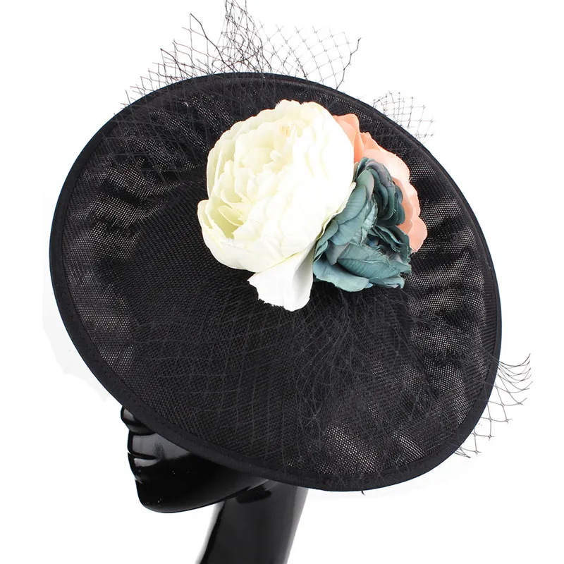 

Ladies Noble Veils Millinery Cap Wedding Occasion Fascinators Hat Elegant With Pretty Flowers Headwear Female Hair Accessory