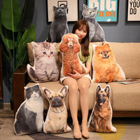 1pcs 50cm 3D Simulation Cat&Dog Plush Toy Stuffed Pillow Cute Teddy Dog Shepherd Sofa Bedroom Cushion Kids Toys Home Decoration
