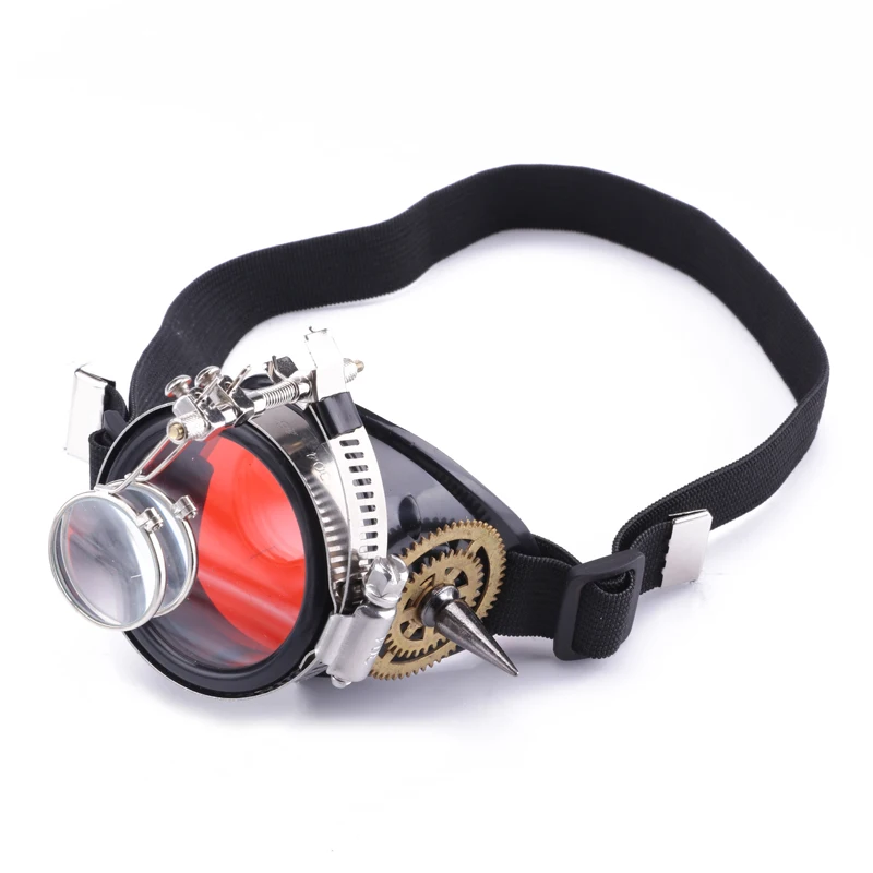 Steampunk Goggles Halloween Party One-eyed Goggle Welding Spikes Gears Gothic Glasses Vintage Removable magnifying glass Cosplay