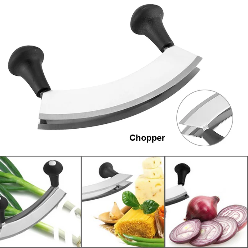 

Double-sided Stainless Steel Chopper Cutlery with Plastic Handle Double-sided Thickening Restaurant Kitchen Tools E2S нож faca