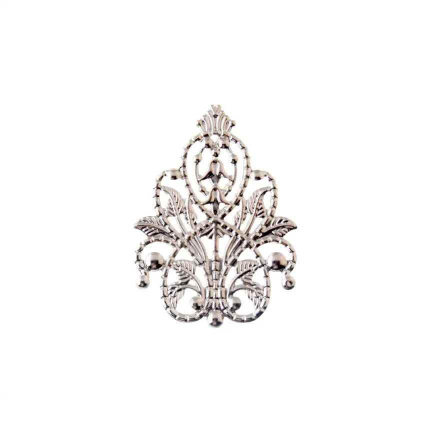 MIAOCHI Retail 5 szt. Ozdobne metalowe elementy rękodzielnicze, dekoracje na prezenty, DIY, kwadratowe, srebrne, ażurowe łączniki, puste, 4x4 cm, F0341 — zdjęcie 6